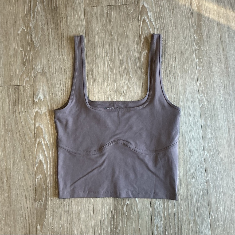 A&F Women's Square Neck Athletic Tank Top in Dusty Purple Color